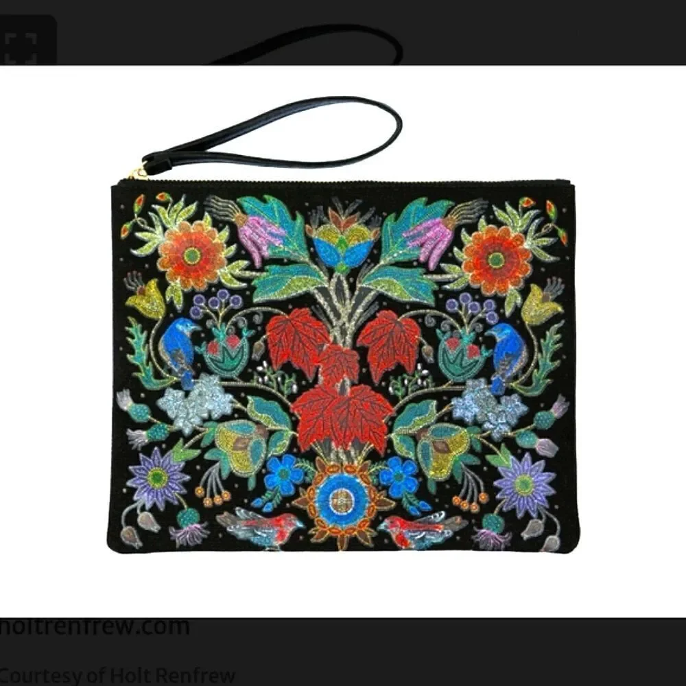 Ela +Belcourt Artisan Collection Canvas Clutch... Limited Edition